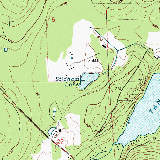Topographic Map of Stidham Lake, WA
