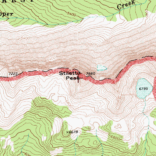 Topographic Map of Stiletto Peak, WA