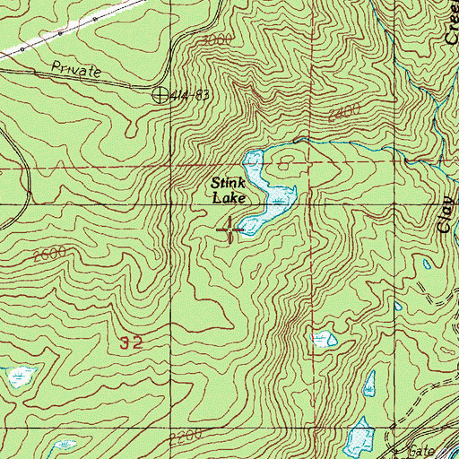 Topographic Map of Stink Lake, WA