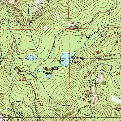 Topographic Map of Stirrup Lake, WA