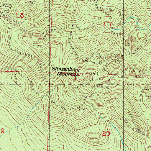 Topographic Map of Stolzenburg Mountain, WA