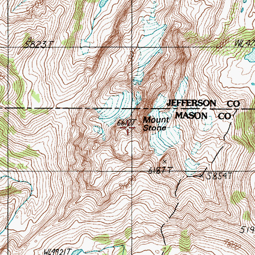 Topographic Map of Mount Stone, WA