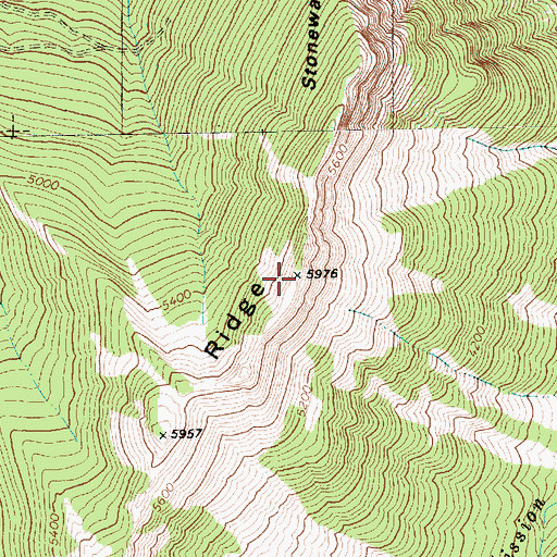 Topographic Map of Stonewall Ridge, WA