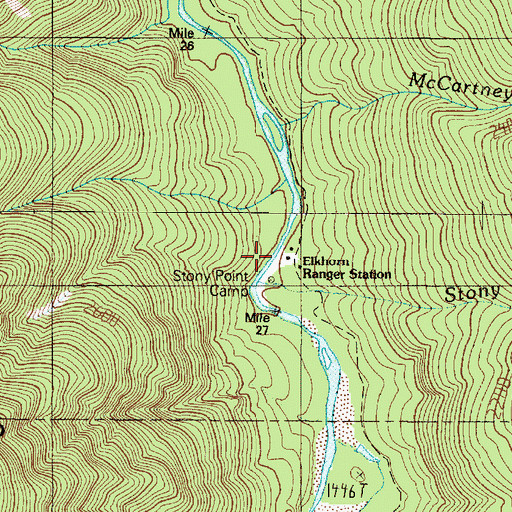 Topographic Map of Stony Point Camp, WA