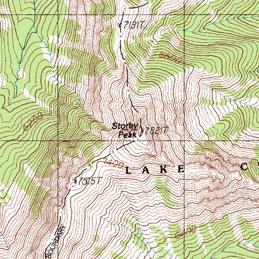Topographic Map of Storey Peak, WA