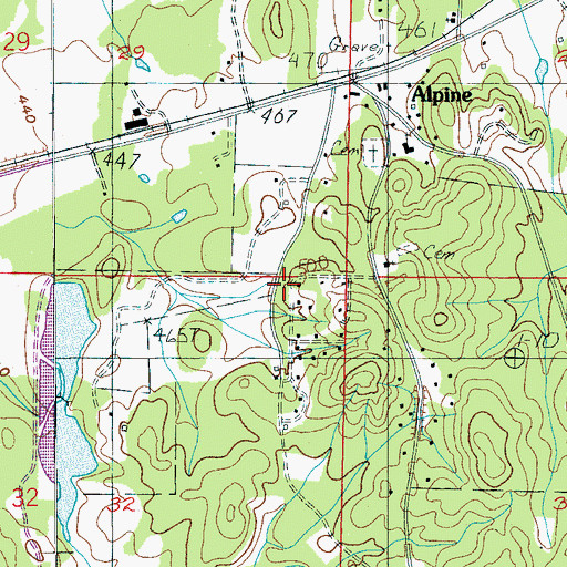Topographic Map of New Maryland Baptist Church, AL