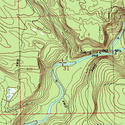 Topographic Map of Stossel Creek, WA
