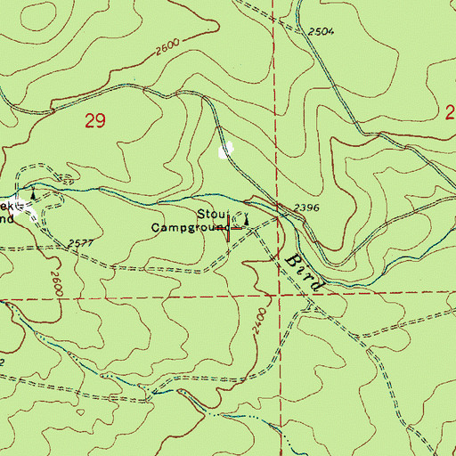 Topographic Map of Stout Campground, WA