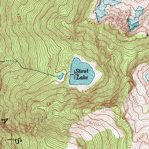 Topographic Map of Stout Lake, WA