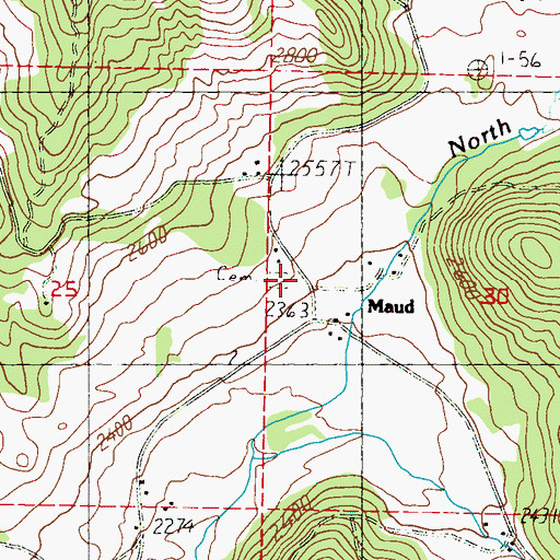 Topographic Map of Stranger Creek Cemetery, WA