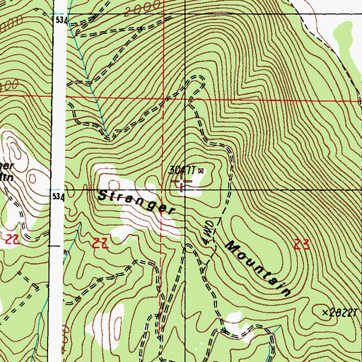 Topographic Map of Stranger Mountain, WA