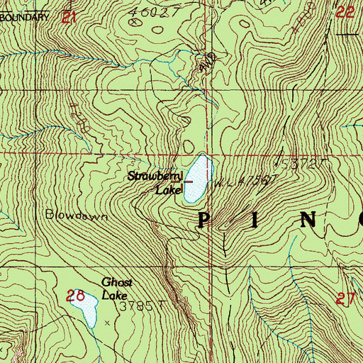 Topographic Map of Strawberry Lake, WA