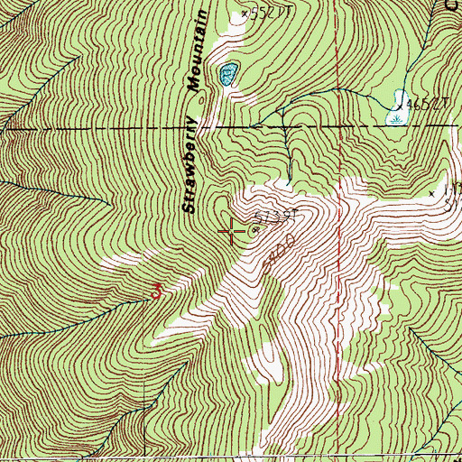Topographic Map of Strawberry Mountain, WA