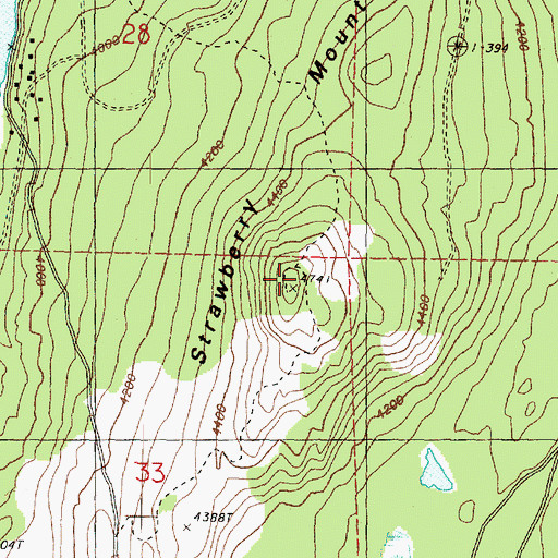 Topographic Map of Strawberry Mountain, WA