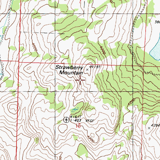 Topographic Map of Strawberry Mountain, WA