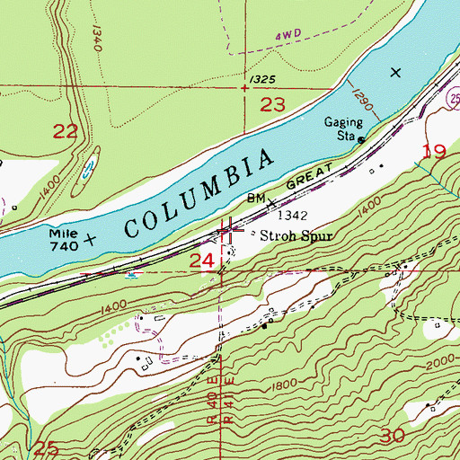 Topographic Map of Stroh Spur, WA