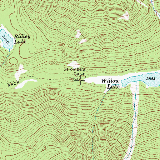 Topographic Map of Stromberg Cabin, WA