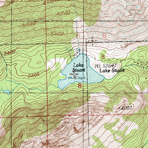 Topographic Map of Lake Stuart, WA