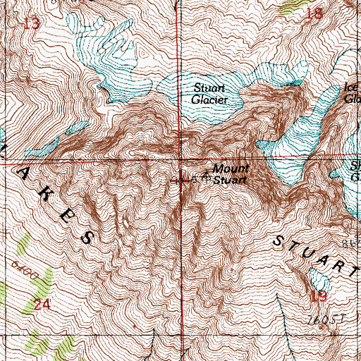 Topographic Map of Mount Stuart, WA
