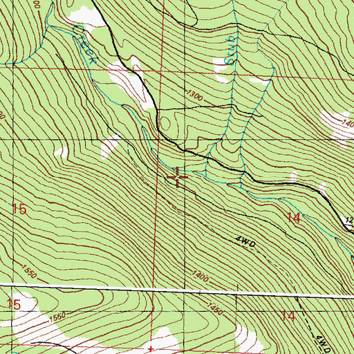 Topographic Map of Stub Creek, WA