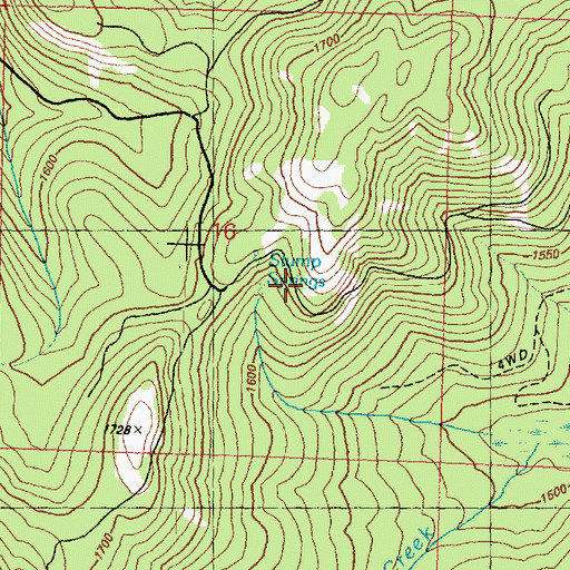 Topographic Map of Stump Springs, WA