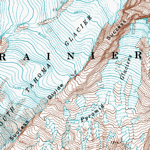 Topographic Map of Success Divide, WA