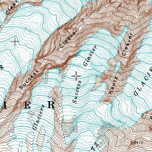 Topographic Map of Success Glacier, WA