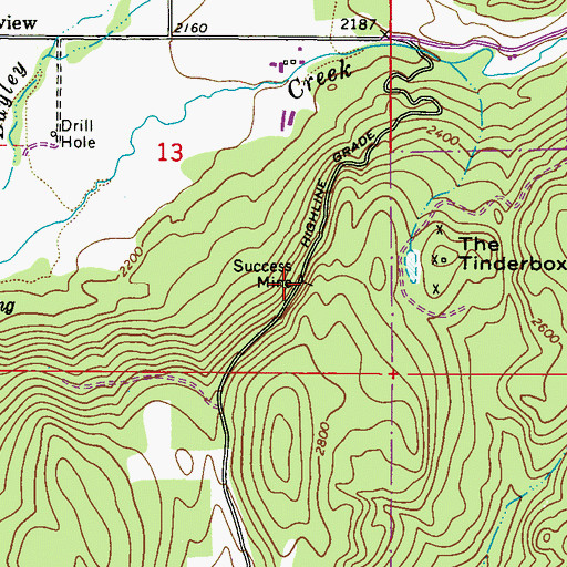 Topographic Map of Success Mine, WA