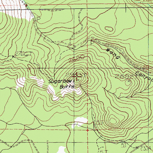 Topographic Map of Sugarbowl Butte, WA
