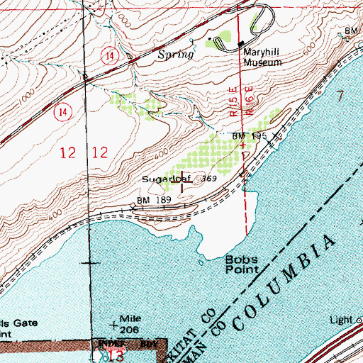 Topographic Map of Sugarloaf, WA