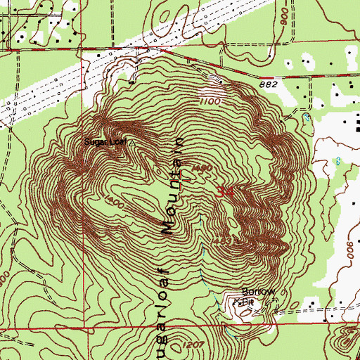 Topographic Map of Sugarloaf Mountain, WA