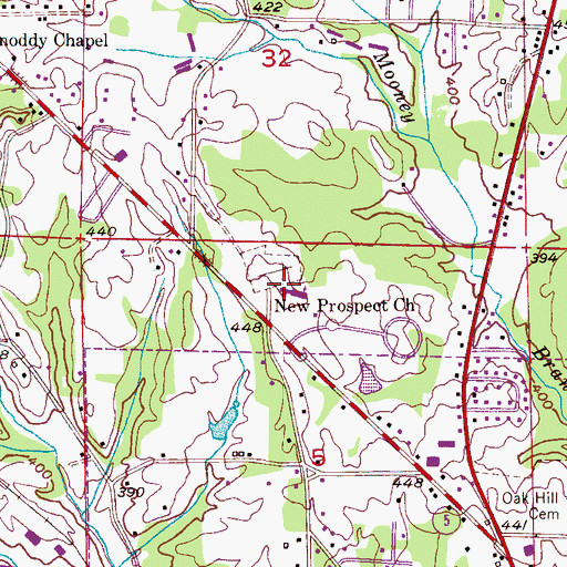 Topographic Map of New Prospect Baptist Church, AL
