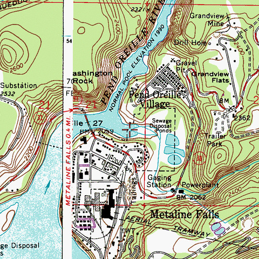 Topographic Map of Sullivan Creek, WA