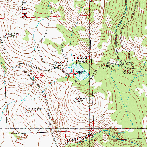 Topographic Map of Sullivan Pond, WA