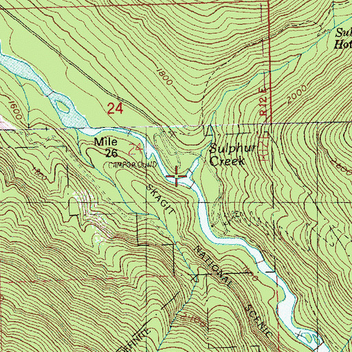 Topographic Map of Sulphur Creek, WA
