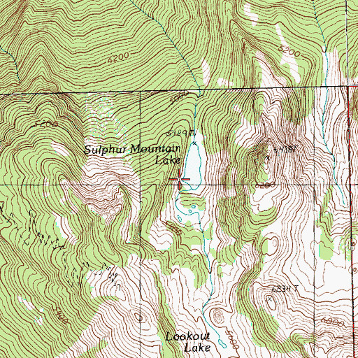 Topographic Map of Sulphur Mountain Lake, WA