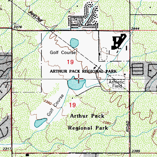 Topographic Map of Arthur Pack Regional Park, AZ
