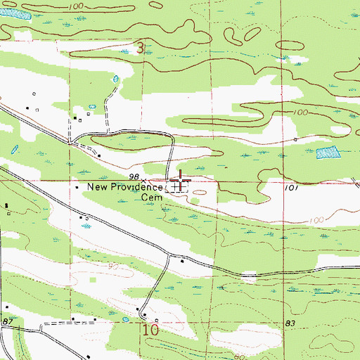 Topographic Map of New Providence Cemetery, AL