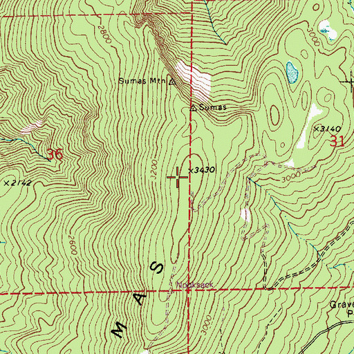 Topographic Map of Sumas Mountain, WA