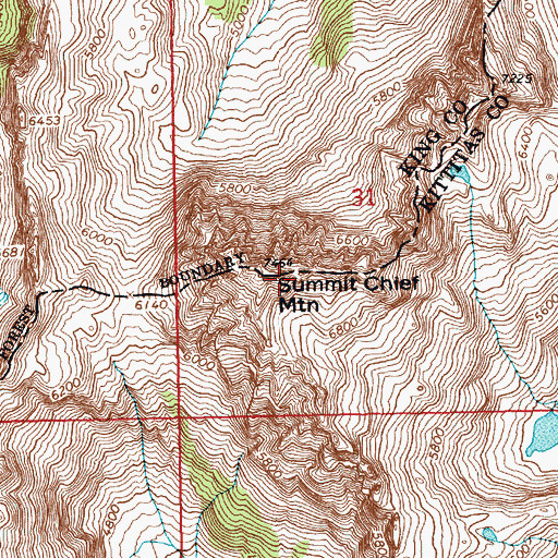 Topographic Map of Summit Chief Mountain, WA