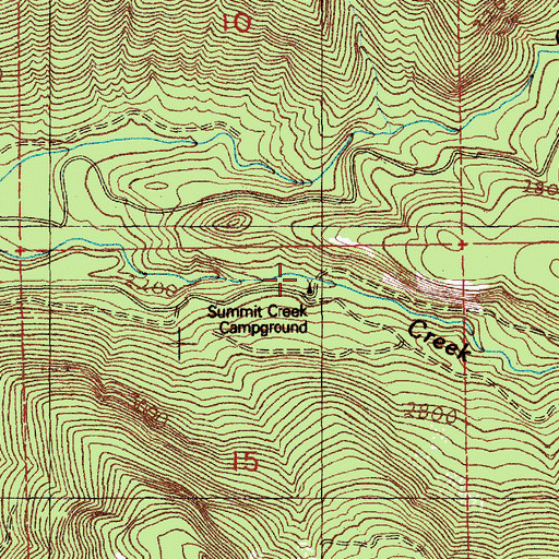 Topographic Map of Summit Creek Campground, WA