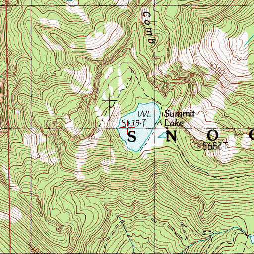 Topographic Map of Summit Lake, WA