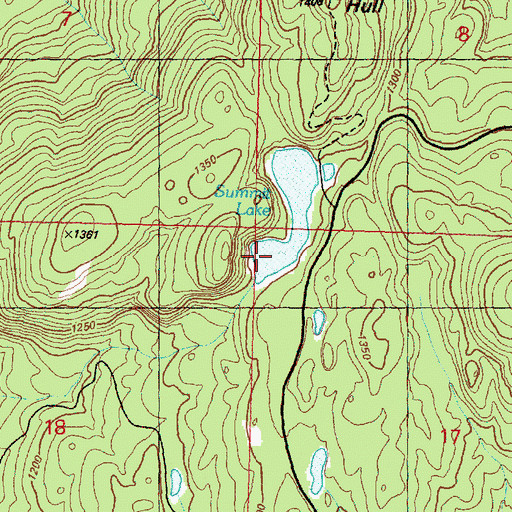 Topographic Map of Summit Lake, WA