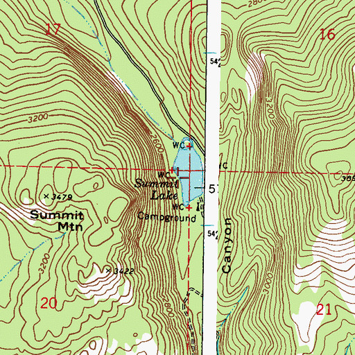 Topographic Map of Summit Lake, WA