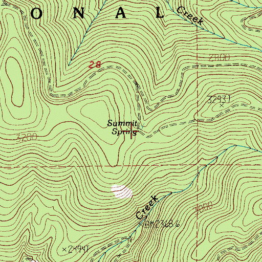 Topographic Map of Summit Spring, WA