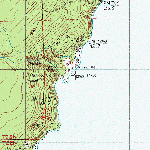 Topographic Map of Sund Creek, WA