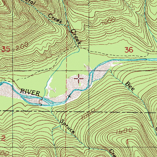 Topographic Map of Sunday Creek, WA