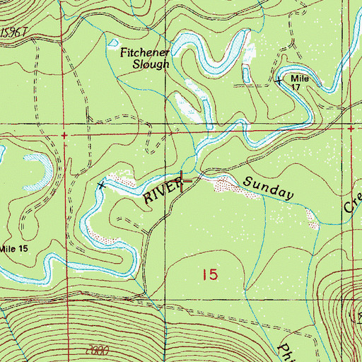 Topographic Map of Sunday Creek, WA