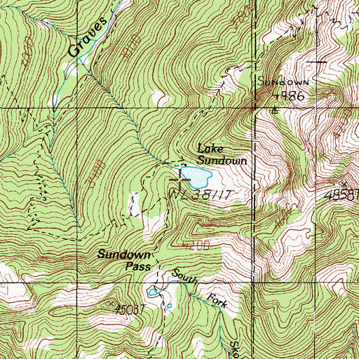 Topographic Map of Lake Sundown, WA
