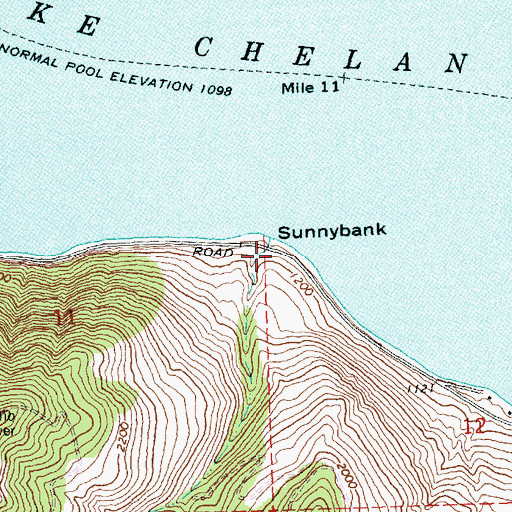 Topographic Map of Sunnybank, WA
